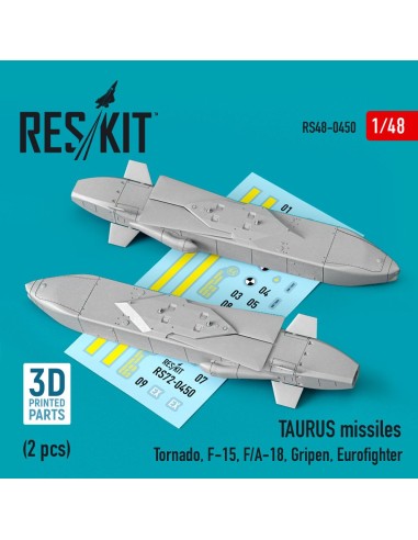 TAURUS missiles (2 pcs) (Tornado, F-15, F/A-18, Gripen, Eurofighter) (3D Printed) 