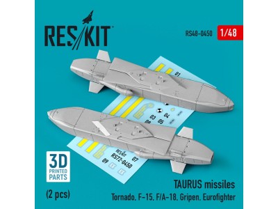 TAURUS missiles (2 pcs) (Tornado, F-15, F/A-18, Gripen, Eurofighter) (3D Printed) 