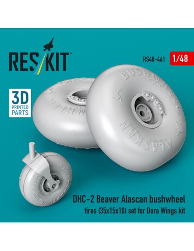 DHC-2 Beaver Alascan bushwheel tires (35x15x10) set for Dora Wings kit (3D Printed) 