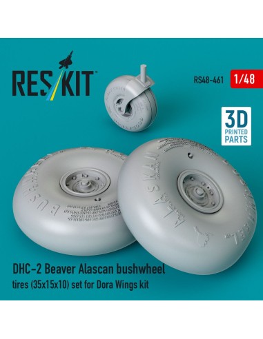 DHC-2 Beaver Alascan bushwheel tires (35x15x10) set for Dora Wings kit (3D Printed) 