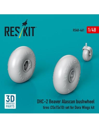 DHC-2 Beaver Alascan bushwheel tires (35x15x10) set for Dora Wings kit (3D Printed) 