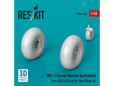 DHC-2 Beaver Alascan bushwheel tires (35x15x10) set for Dora Wings kit (3D Printed) 