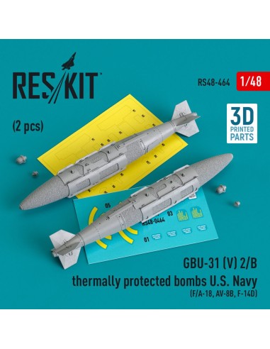 GBU-31 (V) 2/B thermally protected bombs U.S. Navy (2 pcs) (F/A-18, AV-8B, F-14D)(3D Printed) 
