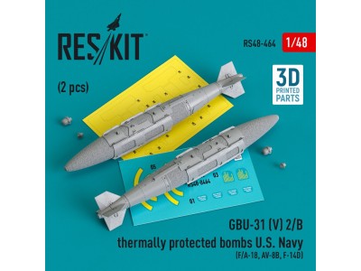GBU-31 (V) 2/B thermally protected bombs U.S. Navy (2 pcs) (F/A-18, AV-8B, F-14D)(3D Printed) 