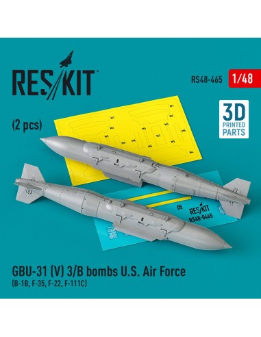 GBU-31 (V) 3/B bombs U.S. Air Force (2 pcs) (B-1B, F-35, F-22, F-111C) (3D Printed) 