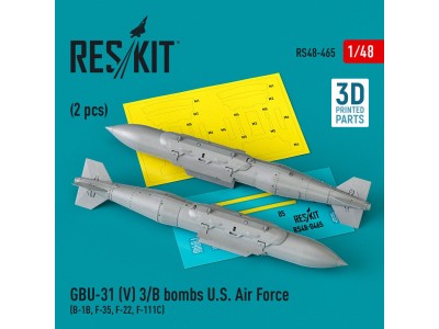 GBU-31 (V) 3/B bombs U.S. Air Force (2 pcs) (B-1B, F-35, F-22, F-111C) (3D Printed) 