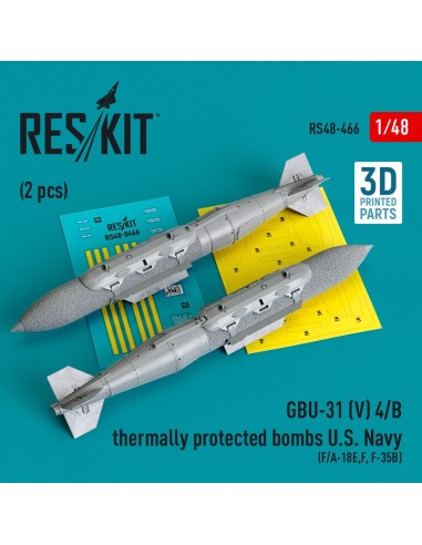 GBU-31 (V) 4/B thermally protected bombs U.S. Navy (2 pcs) (F/A-18E,F, F-35B) (3D Printed) 