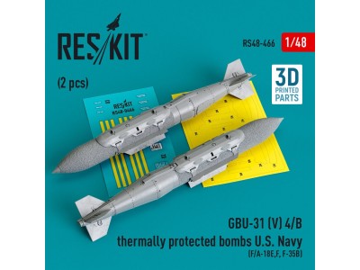 GBU-31 (V) 4/B thermally protected bombs U.S. Navy (2 pcs) (F/A-18E,F, F-35B) (3D Printed) 