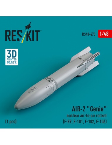 AIR-2 Genie nuclear air-to-air rocket (1 pcs) (F-89, F-101, F-102, F-106) (3D Printed) 