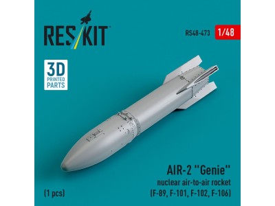 AIR-2 Genie nuclear air-to-air rocket (1 pcs) (F-89, F-101, F-102, F-106) (3D Printed) 