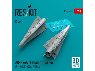 AIM-26A Falcon missiles (2 pcs) (F-101B, F-102A, F-106A) (3D Printed) 