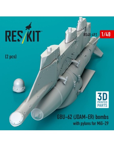 GBU-62 (JDAM-ER) bombs with pylons for MiG-29 Fulcrum (2 pcs) (3D Printed) 