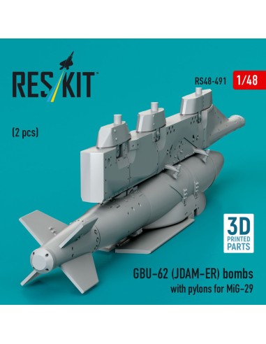 GBU-62 (JDAM-ER) bombs with pylons for MiG-29 Fulcrum (2 pcs) (3D Printed) 