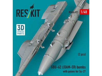 GBU-62 (JDAM-ER) bombs with pylons for Su-27 Flanker (2 pcs) (3D Printed) 