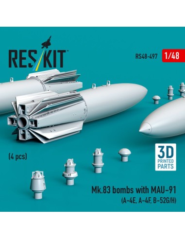 Mk.83 bombs with MAU-91 (4 pcs) (A-4E, A-4F, B-52G/H) (3D printed) 