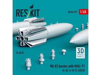 Mk.83 bombs with MAU-91 (4 pcs) (A-4E, A-4F, B-52G/H) (3D printed) 