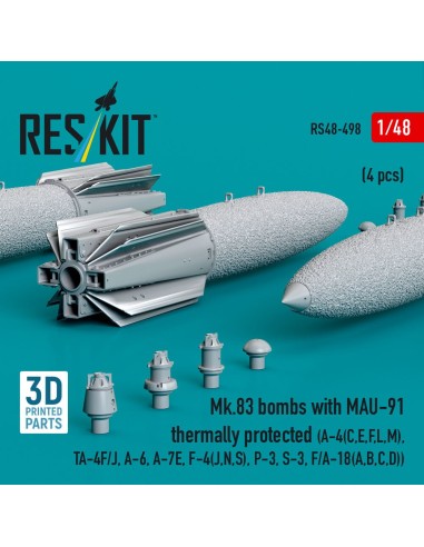 Mk.83 bombs with MAU-91 thermally protected (4 pcs) (A-4(C,E,F,L,M), TA-4F/J, A-6, A-7E, F-4(J,N,S), P-3, S-3, F/A-18(A,B,C,D)) 