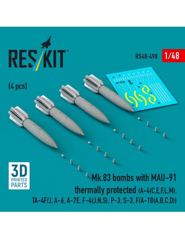 Mk.83 bombs with MAU-91 thermally protected (4 pcs) (A-4(C,E,F,L,M), TA-4F/J, A-6, A-7E, F-4(J,N,S), P-3, S-3, F/A-18(A,B,C,D)) 