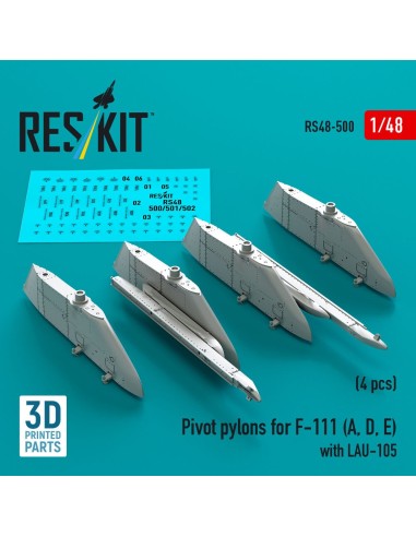 Pivot pylons for F-111 (A, D, E) with LAU-105 (4 pcs) (3D Printed) 