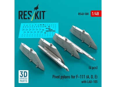 Pivot pylons for F-111 (A, D, E) with LAU-105 (4 pcs) (3D Printed) 