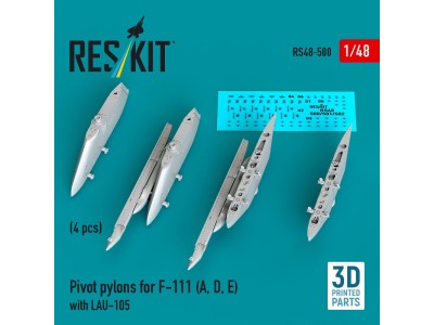 Pivot pylons for F-111 (A, D, E) with LAU-105 (4 pcs) (3D Printed) 