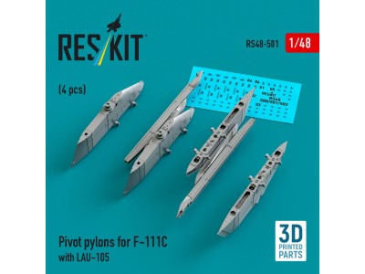 Pivot pylons for F-111C with LAU-105 (4 pcs) (3D Printed) 