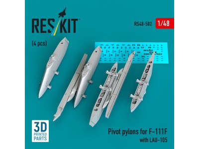 Pivot pylons for F-111F with LAU-105 (4 pcs) (3D Printed) 