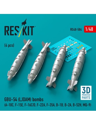 GBU-54 (LJDAM) bombs (4 pcs) (A-10C, F-15E, F-16C/D, F-22A, F-35A, B-1B, B-2A, B-52H, MQ-9) (3D Printed) 
