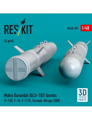 Matra Durandal (BLU-107) bombs (4 pcs) (F-15E, F-16, F-111E, Tornado, Mirage 2000) (3D Printed) 