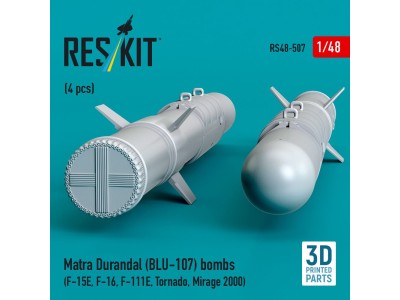 Matra Durandal (BLU-107) bombs (4 pcs) (F-15E, F-16, F-111E, Tornado, Mirage 2000) (3D Printed) 