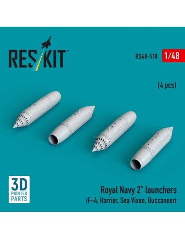 Royal Navy 2 launchers (4 pcs) (F-4, Harrier, Sea Vixen, Buccaneer) (3D Printed) 
