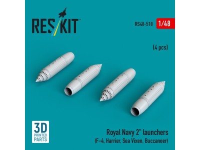 Royal Navy 2 launchers (4 pcs) (F-4, Harrier, Sea Vixen, Buccaneer) (3D Printed) 