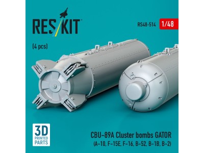CBU-89A cluster bombs GATOR (4 pcs) (A-10, F-15E, F-16, B-52, B-1B, B-2) (3D Printed) 