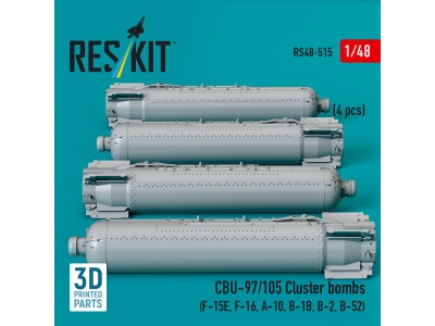 CBU-97/105 cluster bombs (4 pcs) (F-15E, F-16, A-10, B-1B, B-2, B-52) (3D Printed) 