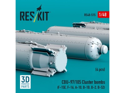 CBU-97/105 cluster bombs (4 pcs) (F-15E, F-16, A-10, B-1B, B-2, B-52) (3D Printed) 