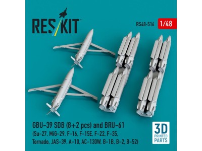 GBU-39 SDB (8 pcs) and BRU-61 (2 pcs) (Su-27, MiG-29, F-16, F-15E, F-22, F-35, Tornado, JAS-39, A-10, AC-130W, B-1B, B-2, B-52) 