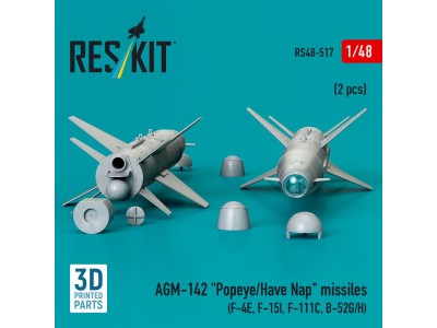 AGM-142 Popeye/Have Nap missiles (2 pcs) (F-4E, F-15I, F-111C, B-52G/H) (3D Printed) 