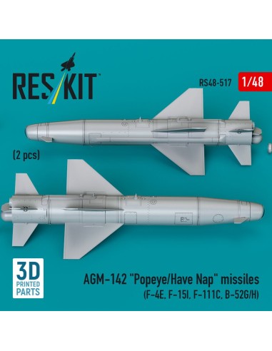 AGM-142 Popeye/Have Nap missiles (2 pcs) (F-4E, F-15I, F-111C, B-52G/H) (3D Printed) 