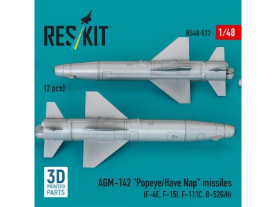 AGM-142 Popeye/Have Nap missiles (2 pcs) (F-4E, F-15I, F-111C, B-52G/H) (3D Printed) 