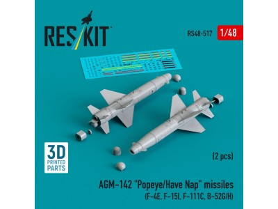 AGM-142 Popeye/Have Nap missiles (2 pcs) (F-4E, F-15I, F-111C, B-52G/H) (3D Printed) 