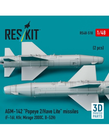AGM-142 Popeye 2/Have Lite missiles (2 pcs) (F-16I, Kfir, Mirage 2000C, B-52H) (3D Printed) 
