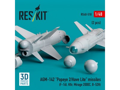 AGM-142 Popeye 2/Have Lite missiles (2 pcs) (F-16I, Kfir, Mirage 2000C, B-52H) (3D Printed) 