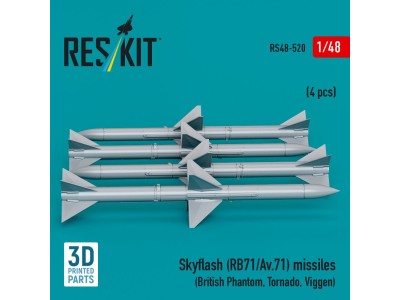Skyflash (RB71/Av.71) missiles (4 pcs) (British Phantom, Tornado, Viggen) (3D Printed) 