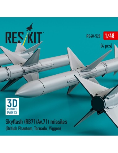 Skyflash (RB71/Av.71) missiles (4 pcs) (British Phantom, Tornado, Viggen) (3D Printed) 