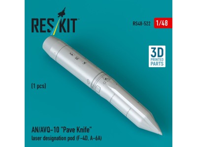 AN/AVQ-10 Pave Knife laser designation pod (1 pcs) (F-4D, A-6A) (3D Printed) 