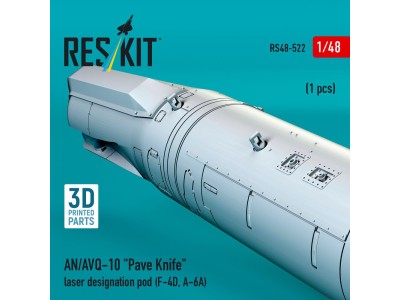 AN/AVQ-10 Pave Knife laser designation pod (1 pcs) (F-4D, A-6A) (3D Printed) 