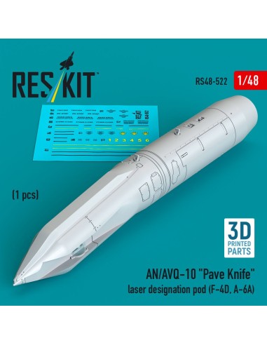 AN/AVQ-10 Pave Knife laser designation pod (1 pcs) (F-4D, A-6A) (3D Printed) 