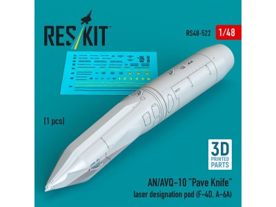 AN/AVQ-10 Pave Knife laser designation pod (1 pcs) (F-4D, A-6A) (3D Printed) 