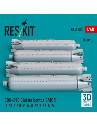 CBU-89B cluster bombs GATOR (4 pcs) (A-10, F-15E, F-16, B-52, B-1B, B-2) (3D Printed) 