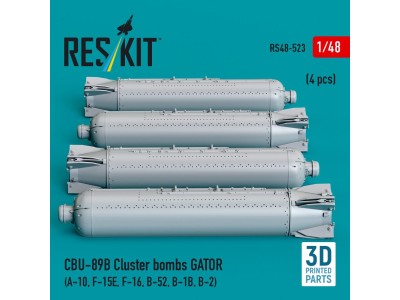 CBU-89B cluster bombs GATOR (4 pcs) (A-10, F-15E, F-16, B-52, B-1B, B-2) (3D Printed) 